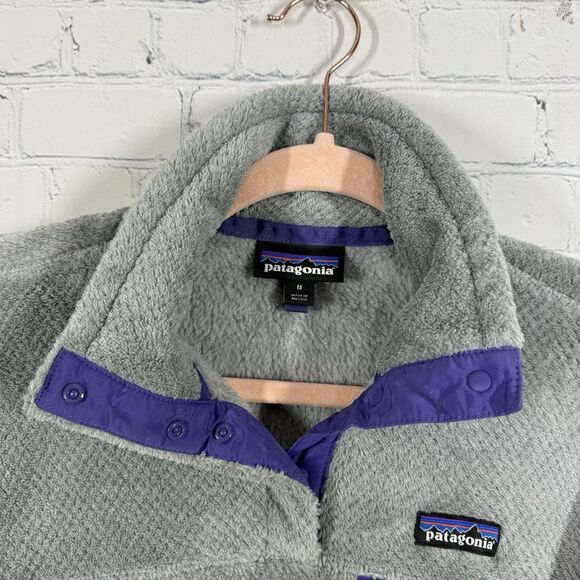 Patagonia Synchilla Snap-T Pullover Women Medium Gray Polartec Hike Sweater - Picture 3 of 13